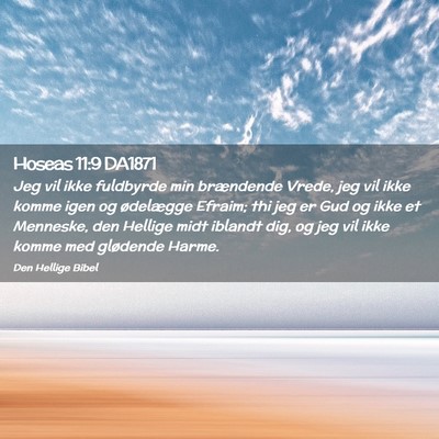 Picture 02 - Hoseas 11:9 DA1871 - Jeg vil ikke fuldbyrde min brændende Vrede, jeg - Bible Verse Picture