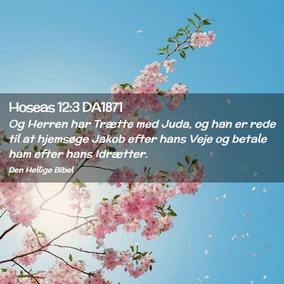 Picture 02 - Hoseas 12:3 DA1871 - Og Herren har Trætte med Juda, og han er rede - Bible Verse Picture