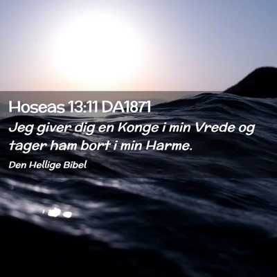 Picture 02 - Hoseas 13:11 DA1871 - Jeg giver dig en Konge i min Vrede og tager ham - Bible Verse Picture