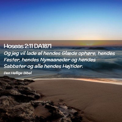 Picture 02 - Hoseas 2:11 DA1871 - Og jeg vil lade al hendes Glæde ophøre, hendes - Bible Verse Picture