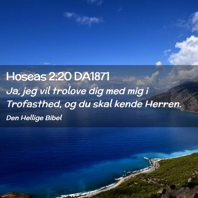 Picture 02 - Hoseas 2:20 DA1871 - Ja, jeg vil trolove dig med mig i Trofasthed, og - Bible Verse Picture