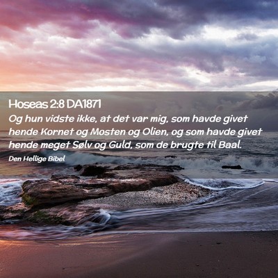 Picture 02 - Hoseas 2:8 DA1871 - Og hun vidste ikke, at det var mig, som havde - Bible Verse Picture