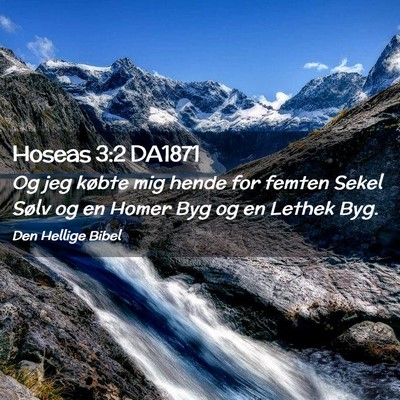 Picture 02 - Hoseas 3:2 DA1871 - Og jeg købte mig hende for femten Sekel Sølv og - Bible Verse Picture
