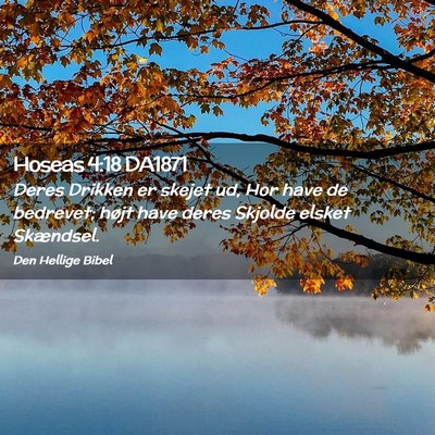 Picture 02 - Hoseas 4:18 DA1871 - Deres Drikken er skejet ud, Hor have de bedrevet; - Bible Verse Picture