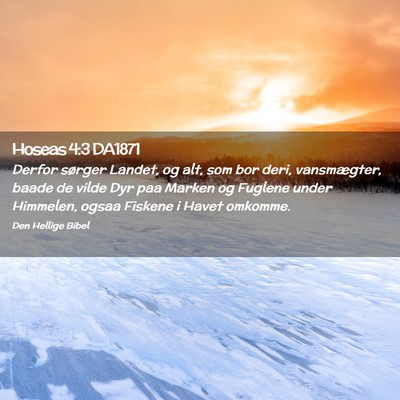 Picture 02 - Hoseas 4:3 DA1871 - Derfor sørger Landet, og alt, som bor deri, - Bible Verse Picture