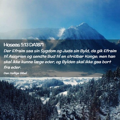 Picture 02 - Hoseas 5:13 DA1871 - Der Efraim saa sin Sygdom og Juda sin Byld, da - Bible Verse Picture