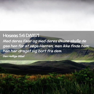Picture 02 - Hoseas 5:6 DA1871 - Med deres Faar og med deres Øksne skulle de gaa - Bible Verse Picture