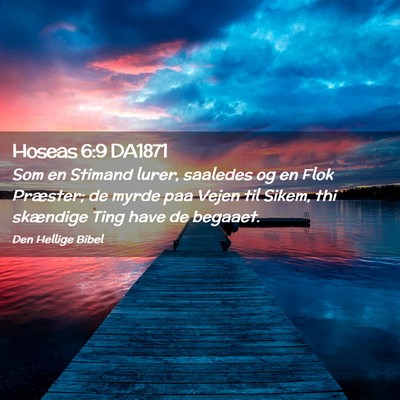 Picture 02 - Hoseas 6:9 DA1871 - Som en Stimand lurer, saaledes og en Flok - Bible Verse Picture