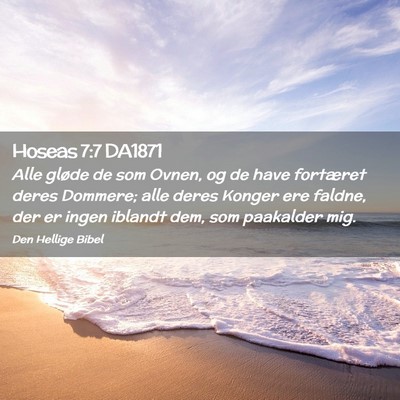 Picture 02 - Hoseas 7:7 DA1871 - Alle gløde de som Ovnen, og de have fortæret - Bible Verse Picture