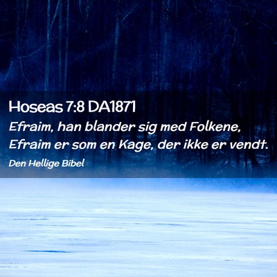 Picture 02 - Hoseas 7:8 DA1871 - Efraim, han blander sig med Folkene, Efraim er - Bible Verse Picture