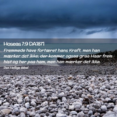 Picture 02 - Hoseas 7:9 DA1871 - Fremmede have fortæret hans Kraft, men han - Bible Verse Picture
