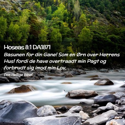 Picture 02 - Hoseas 8:1 DA1871 - Basunen for din Gane! Som en Ørn over Herrens - Bible Verse Picture