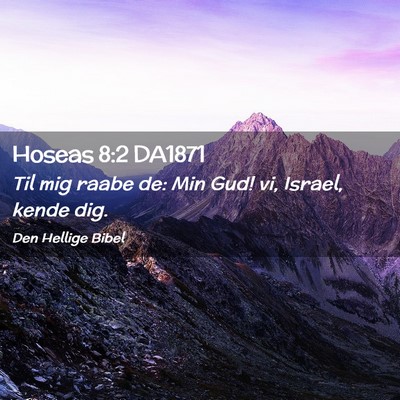 Picture 02 - Hoseas 8:2 DA1871 - Til mig raabe de: Min Gud! vi, Israel, kende - Bible Verse Picture