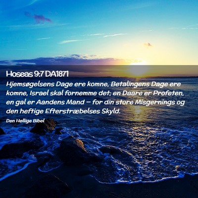 Picture 02 - Hoseas 9:7 DA1871 - Hjemsøgelsens Dage ere komne, Betalingens Dage - Bible Verse Picture