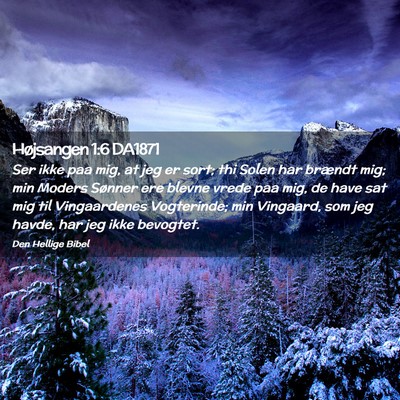 Picture 02 - Højsangen 1:6 DA1871 - Ser ikke paa mig, at jeg er sort; thi Solen har - Bible Verse Picture