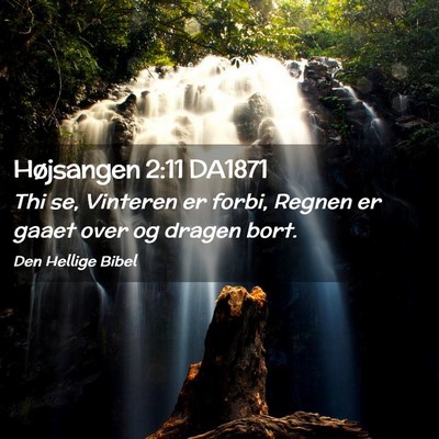 Picture 02 - Højsangen 2:11 DA1871 - Thi se, Vinteren er forbi, Regnen er gaaet over - Bible Verse Picture