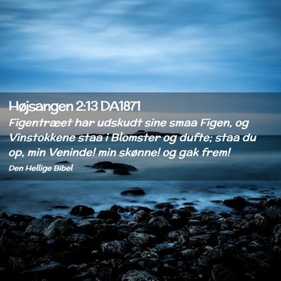 Picture 02 - Højsangen 2:13 DA1871 - Figentræet har udskudt sine smaa Figen, og - Bible Verse Picture