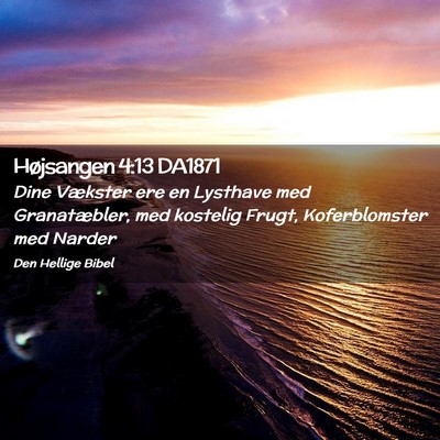 Picture 02 - Højsangen 4:13 DA1871 - Dine Vækster ere en Lysthave med Granatæbler, - Bible Verse Picture