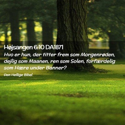 Picture 02 - Højsangen 6:10 DA1871 - Hvo er hun, der titter frem som Morgenrøden, - Bible Verse Picture