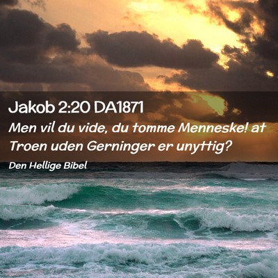 Picture 02 - Jakob 2:20 DA1871 - Men vil du vide, du tomme Menneske! at Troen uden - Bible Verse Picture
