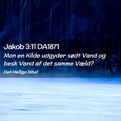 Picture 02 - Jakob 3:11 DA1871 - Mon en Kilde udgyder sødt Vand og besk Vand af - Bible Verse Picture