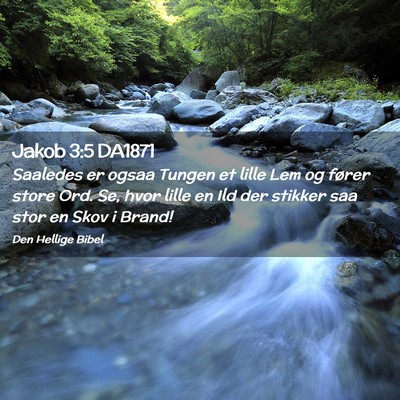 Picture 02 - Jakob 3:5 DA1871 - Saaledes er ogsaa Tungen et lille Lem og fører - Bible Verse Picture