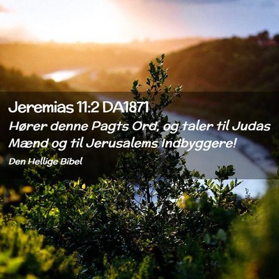 Picture 02 - Jeremias 11:2 DA1871 - Hører denne Pagts Ord, og taler til Judas Mænd - Bible Verse Picture
