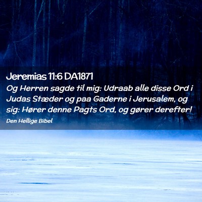Picture 02 - Jeremias 11:6 DA1871 - Og Herren sagde til mig: Udraab alle disse Ord i - Bible Verse Picture
