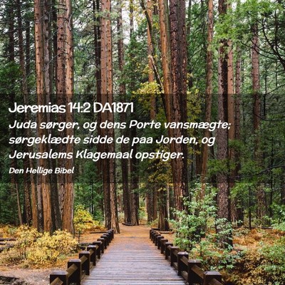 Picture 02 - Jeremias 14:2 DA1871 - Juda sørger, og dens Porte vansmægte; - Bible Verse Picture