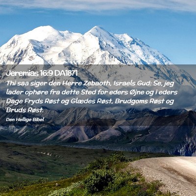 Picture 02 - Jeremias 16:9 DA1871 - Thi saa siger den Herre Zebaoth, Israels Gud: Se, - Bible Verse Picture