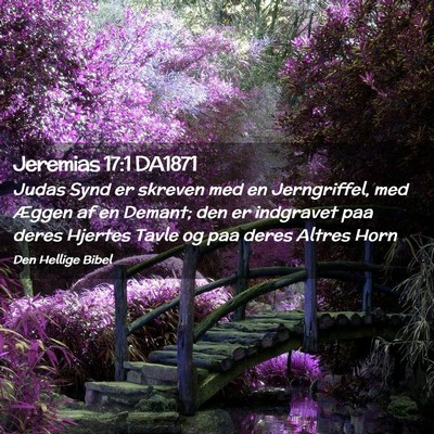 Picture 02 - Jeremias 17:1 DA1871 - Judas Synd er skreven med en Jerngriffel, med - Bible Verse Picture