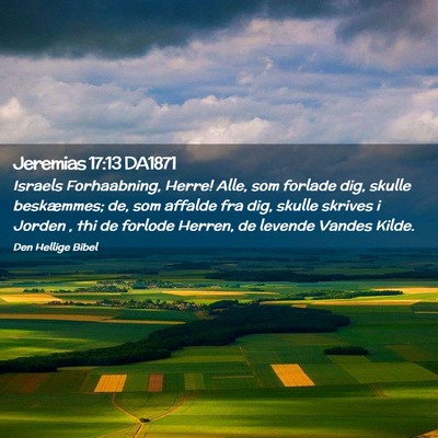 Picture 02 - Jeremias 17:13 DA1871 - Israels Forhaabning, Herre! Alle, som forlade - Bible Verse Picture