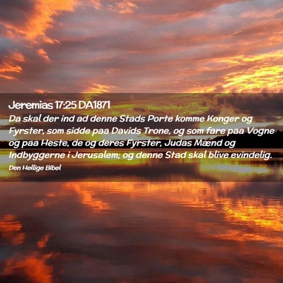 Picture 02 - Jeremias 17:25 DA1871 - Da skal der ind ad denne Stads Porte komme Konger - Bible Verse Picture
