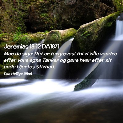 Picture 02 - Jeremias 18:12 DA1871 - Men de sige: Det er forgæves! thi vi ville - Bible Verse Picture