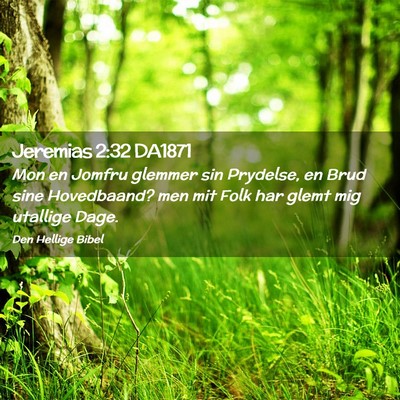 Picture 02 - Jeremias 2:32 DA1871 - Mon en Jomfru glemmer sin Prydelse, en Brud sine - Bible Verse Picture