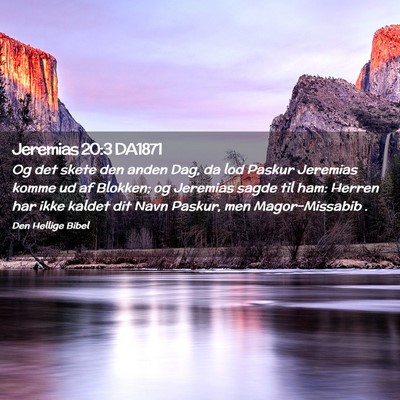 Picture 02 - Jeremias 20:3 DA1871 - Og det skete den anden Dag, da lod Paskur - Bible Verse Picture