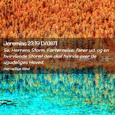 Picture 02 - Jeremias 23:19 DA1871 - Se, Herrens Storm, Fortørnelse, farer ud, og en - Bible Verse Picture