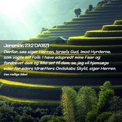 Picture 02 - Jeremias 23:2 DA1871 - Derfor, saa siger Herren, Israels Gud, imod - Bible Verse Picture