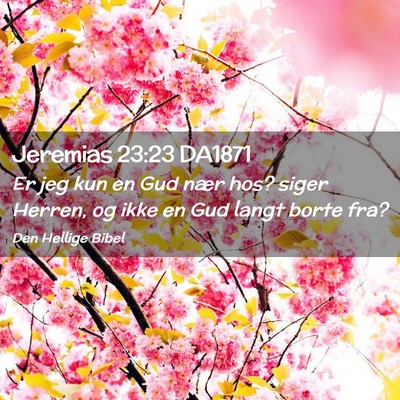 Picture 02 - Jeremias 23:23 DA1871 - Er jeg kun en Gud nær hos? siger Herren, og ikke - Bible Verse Picture
