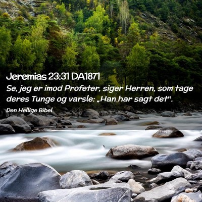 Picture 02 - Jeremias 23:31 DA1871 - Se, jeg er imod Profeter, siger Herren, som tage - Bible Verse Picture