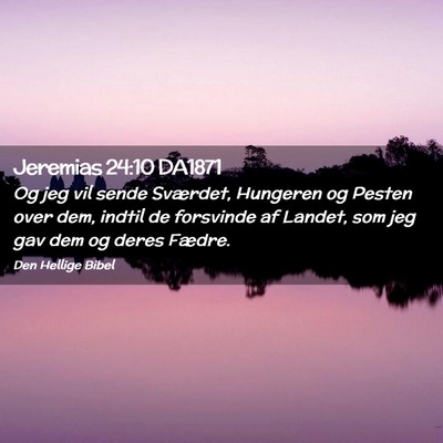 Picture 02 - Jeremias 24:10 DA1871 - Og jeg vil sende Sværdet, Hungeren og Pesten - Bible Verse Picture