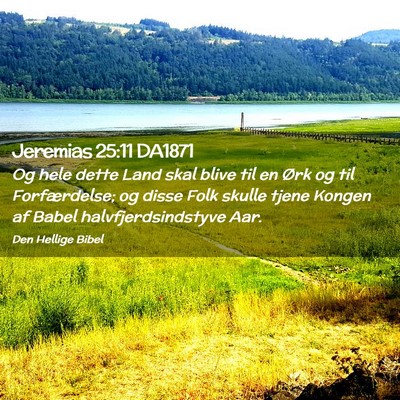 Picture 02 - Jeremias 25:11 DA1871 - Og hele dette Land skal blive til en Ørk og til - Bible Verse Picture