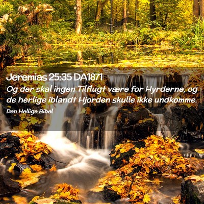 Picture 02 - Jeremias 25:35 DA1871 - Og der skal ingen Tilflugt være for Hyrderne, og - Bible Verse Picture