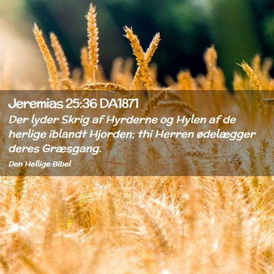Picture 02 - Jeremias 25:36 DA1871 - Der lyder Skrig af Hyrderne og Hylen af de - Bible Verse Picture