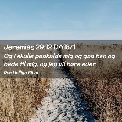 Picture 02 - Jeremias 29:12 DA1871 - Og I skulle paakalde mig og gaa hen og bede til - Bible Verse Picture
