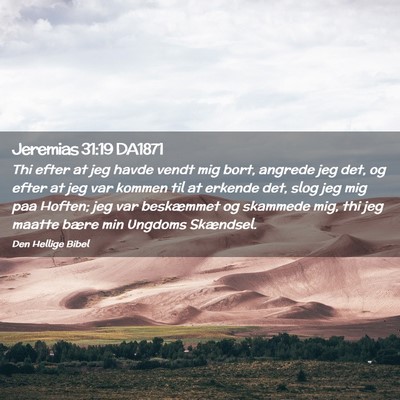 Picture 02 - Jeremias 31:19 DA1871 - Thi efter at jeg havde vendt mig bort, angrede - Bible Verse Picture
