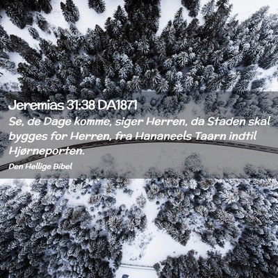 Picture 02 - Jeremias 31:38 DA1871 - Se, de Dage komme, siger Herren, da Staden skal - Bible Verse Picture
