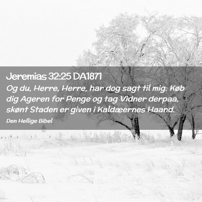 Picture 02 - Jeremias 32:25 DA1871 - Og du, Herre, Herre, har dog sagt til mig: Køb - Bible Verse Picture
