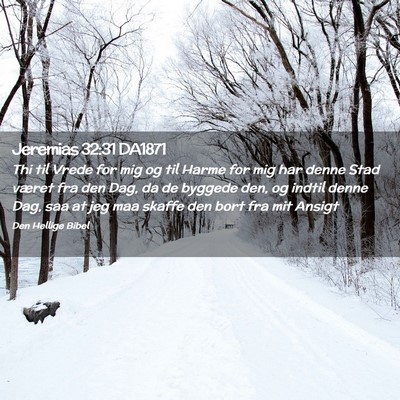 Picture 02 - Jeremias 32:31 DA1871 - Thi til Vrede for mig og til Harme for mig har - Bible Verse Picture