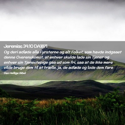 Picture 02 - Jeremias 34:10 DA1871 - Og deri adløde alle Fyrsterne og alt Folket, som - Bible Verse Picture